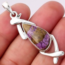 Natural Purpurite - South Africa 925 Sterling Silver Pendant Jewelry P-1428