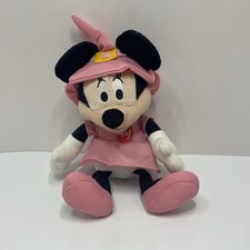Disney Minnie Mouse 10" Plush Witch Hat Pink Halloween Costume Sound Works