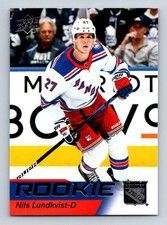 #16 Nils Lundkvist 2021-22 Upper Deck Star Rookie RC Rangers