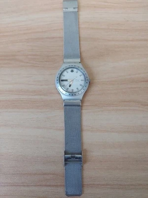 Swatch Irony Aluminium Day-Date Uhr Quarz Edelstahl Mesh aus Japan - Bild 1 von 4