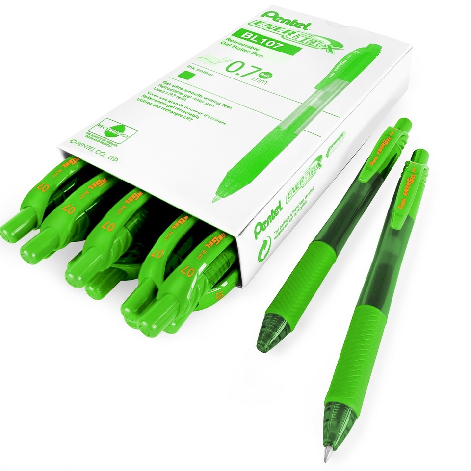 Pentel EnerGel XM BL77 Retractable Liquid Gel Ink Pen - 0.7mm - 54% Recycled - Turquoise - Pack of 3