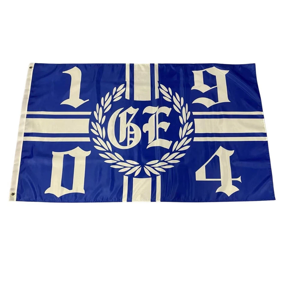 Fahne GELSENKIRCHEN - 1904 GE+Kranz, 90x150 cm, mit Ösen, ** VERSAND GRATIS **