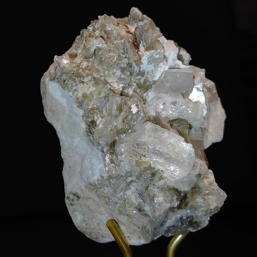 Beryl var Goshenite crystals w/ Muscovite Mica on Albite mineral specimen 0.26kg - Foto 3 di 8