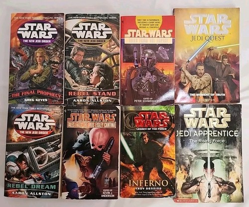 VTG STAR WARS- 8 Paperback Lucas Books- Minor Water Damage- Classics & New Order