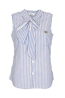 TOM TAILOR Damen Bluse Schluppenbluse Shirt blau weiss  NEU Größe 32 34 36 38