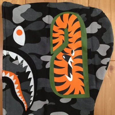 BAPE × Undefeated Tiger Shark full zip hoodie Black A Bathing Ape