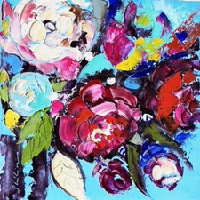 ORIGINAL Oil Painting Floral ORIGINAL Art Flower Vase Painting Impasto Textured