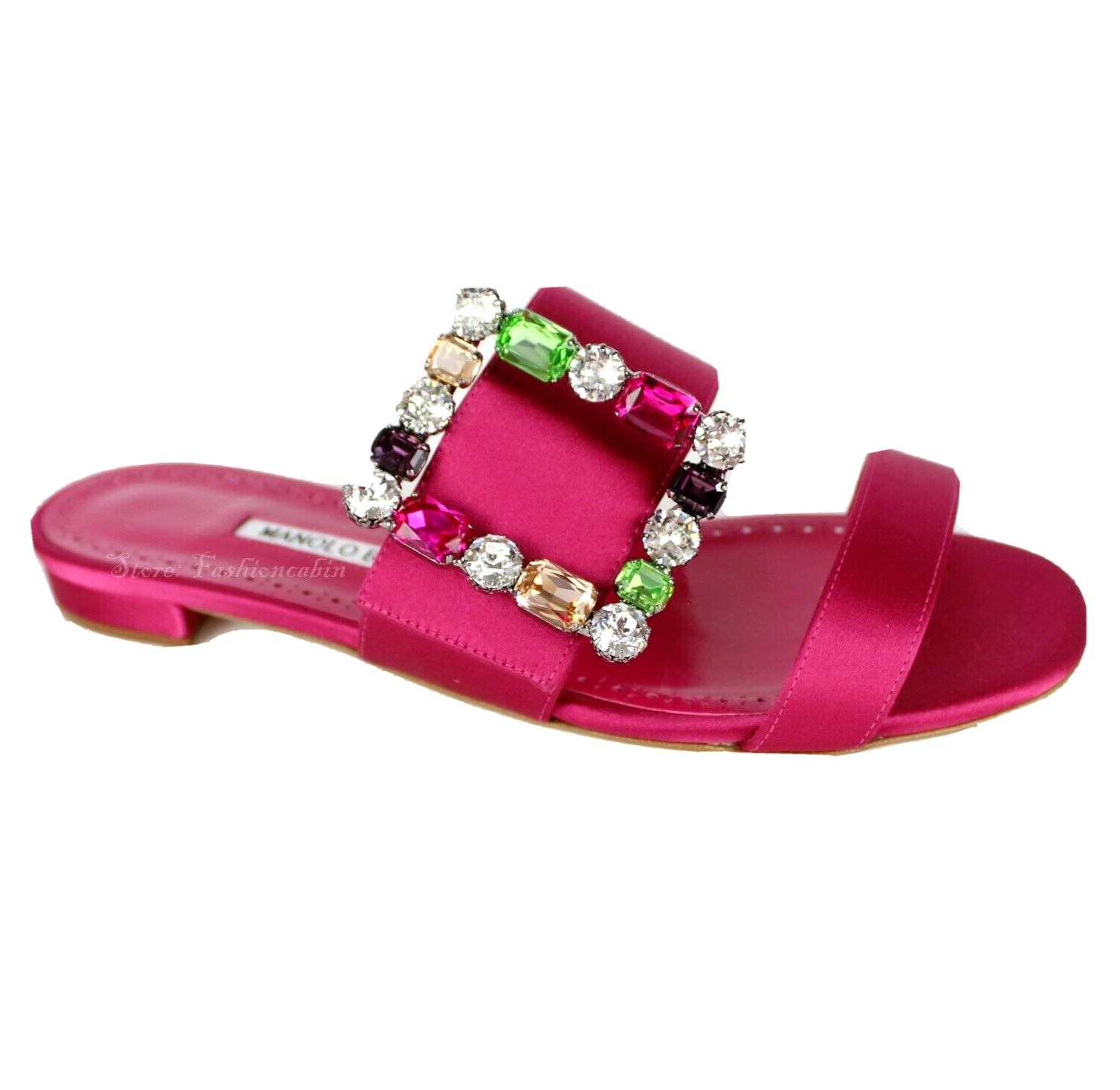 MBT NUOVO MANOLO BLAHNIK Sandalo Fibbia Cristallo Rosa EUR 37 5 prezzo al dettaglio $895