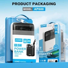 10000mAh 22.5W Fast Charging Portable Power Bank with Battery Display
