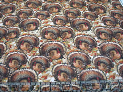 3 Yards Quilt Cotton Fabric- Springs Creative Autumn Harvest Fanned Turkey Pack