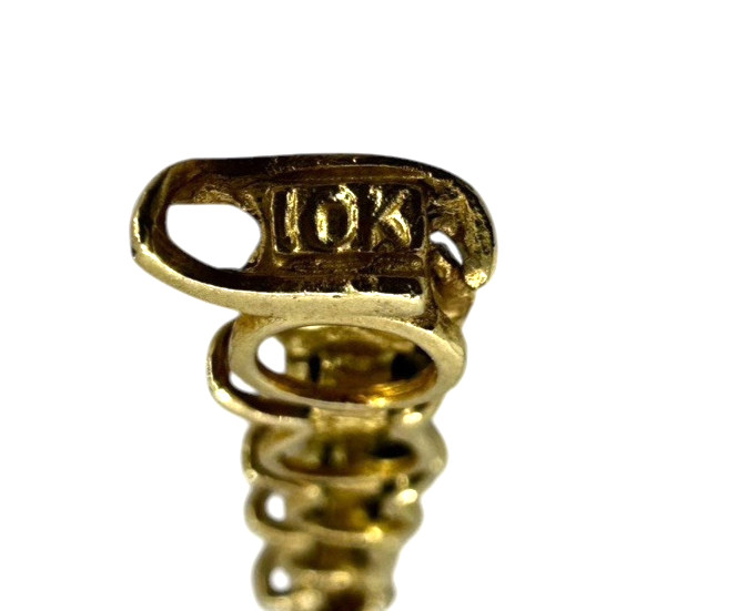 Solid 10K Yellow Gold Diamond Drop Dangle Earrings - image 6