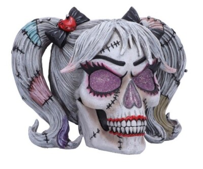 DROP DEAD WUNDERSCHÖNE PINS AND NEEDLES SKULL BUBBLEGUM GOTH FIGUR ORNAMENT FRANKEN