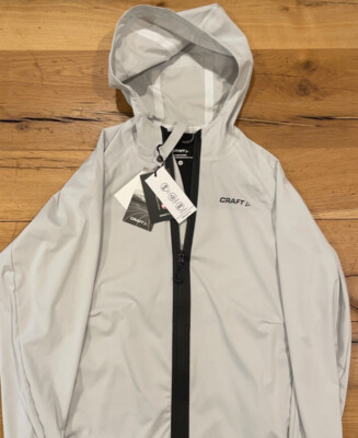 Women s Craft Hydro Jacket Ash Grey Size M NWT Run/Bike/Ski Waterproof     