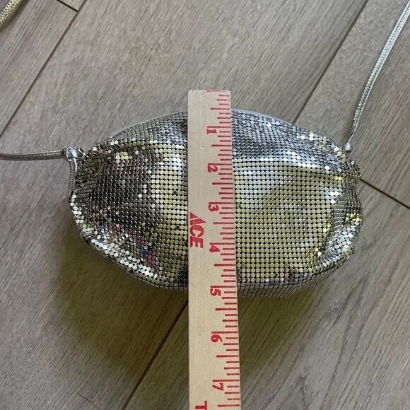 Bolso Bandolera Whiting & Davis Malla Disco Noche Para Mujer Plateado Cóctel Baile de graduación Foto 4 de 4