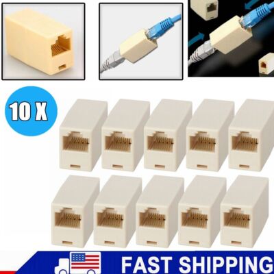 10X RJ45 CAT 5 / 5E / 6 Coupler Plug Network Cable Joiner Extension Connector US