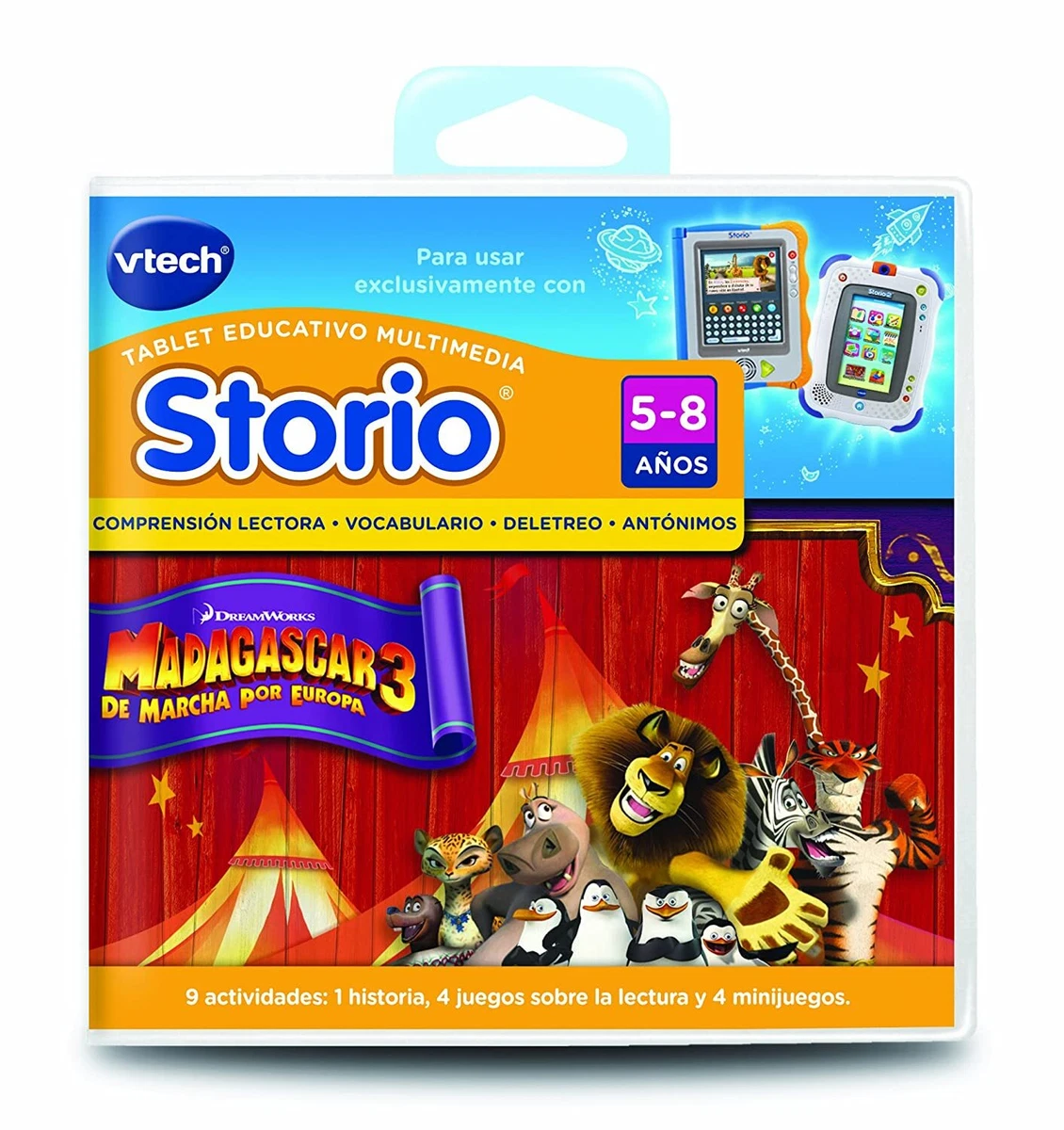 Vtech Spanish Vtech Storio Juego Madagascar 3 En Espanol eBay