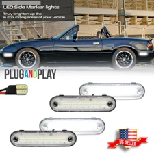 4X LED Side Marker Light Clear White Front & Rear FOR MAZDA MX-5 MIATA 1990-2005