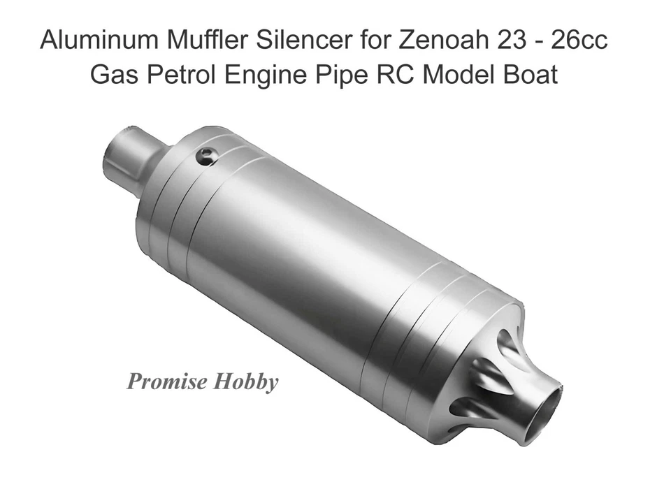 Aluminum Muffler Silencer for Zenoah 23 - 26cc Gas Petrol Engine Pipe RC Boat - Image 2 of 4