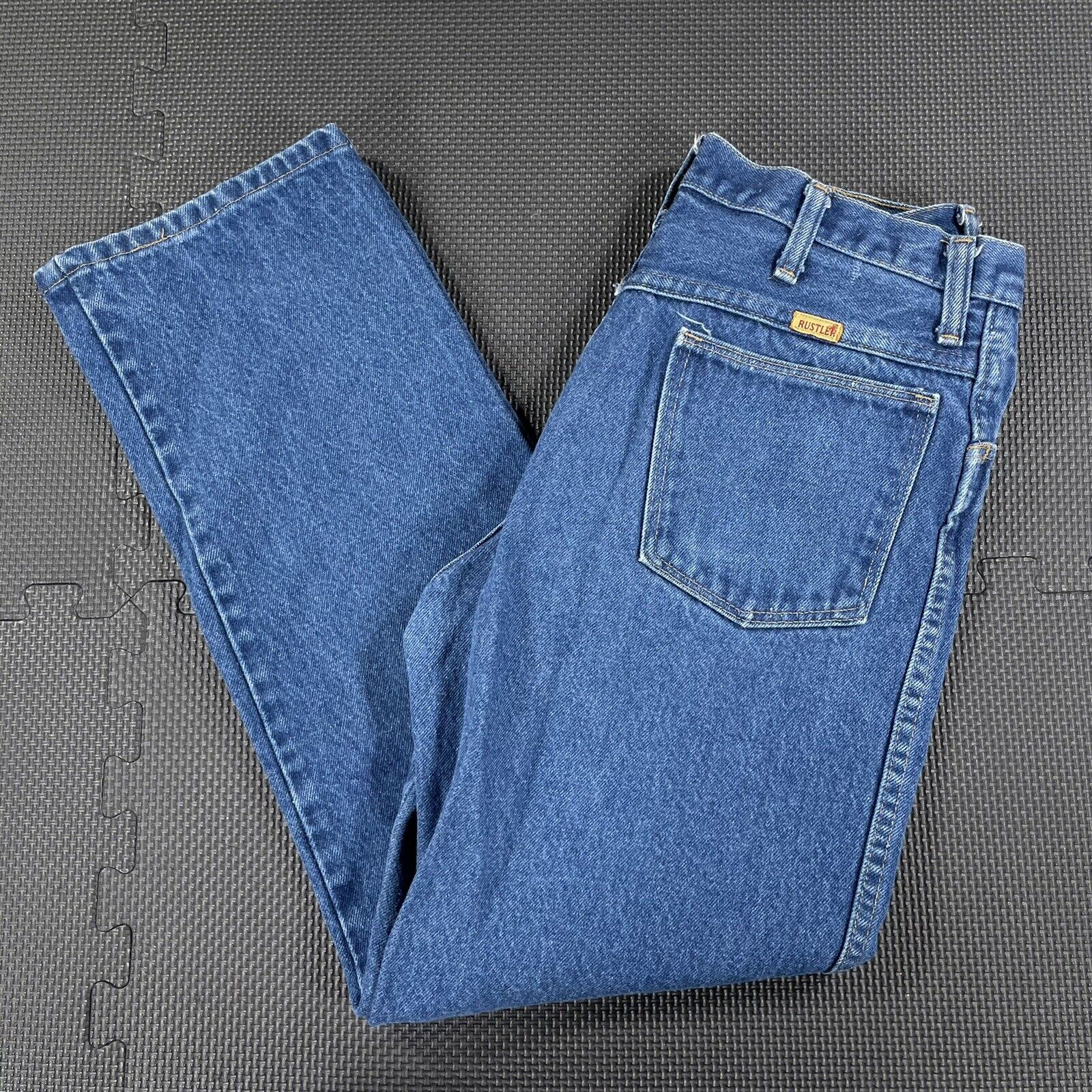 Vintage 70s Rustler Blue Over item handling ☆ Denim Mens30x28 Special price for a limited time Made Talon Jeans Zipper