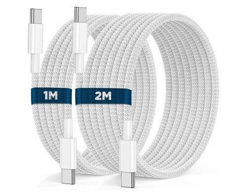 USB-C to USB-C Charging Cable 1M & 2M | 60W PD Braided Fast Charger MacBook iPad - 第 21/25 張圖片