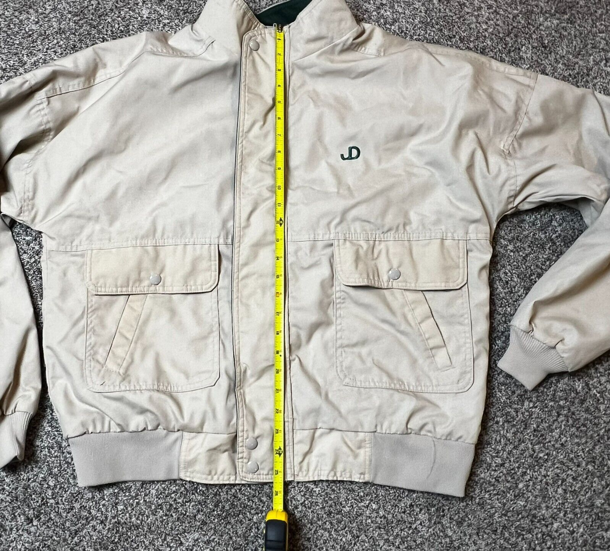 Vintage John Deere K-Brand Jacket Mens Large Khaki Ivory 80s 90s 