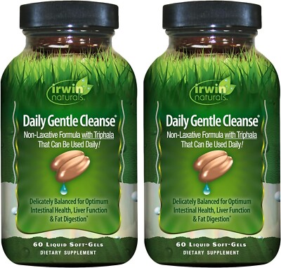 Irwin Naturals - Daily Gentle Cleanse, 60 Liquid Soft-Gels, Pack of 2