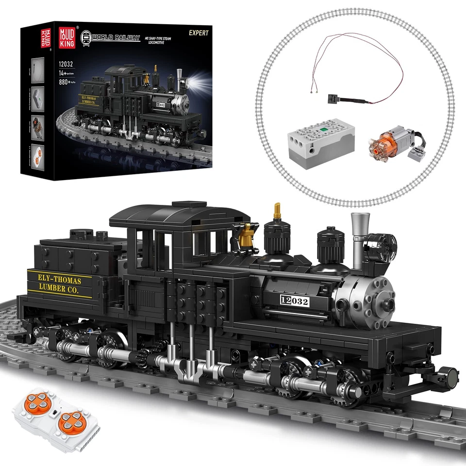 Mould King 12032 Shay-type Steam Locomotive Bausatz Klemmbausteine Spielzeug