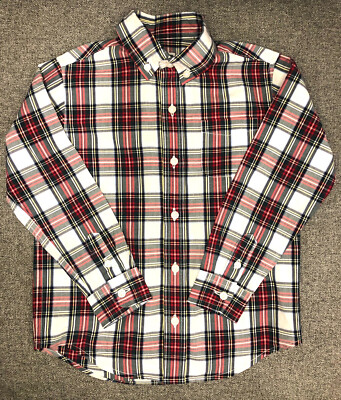 Chemise Garçon Janie And Jack – Taille 4 – Blanc – 100% Coton – Manches Longues – Occasion Très Bon état