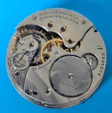 VINTAGE 16 SIZE ILLINOIS GETTY GRADE 173 MODEL 5 POCKET WATCH PARTS
