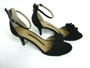 3 inch black open toe heels