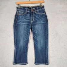 Judy Blue Jeans Women 1/25 Blue Denim Skinny Fit Capri Cropped Zip Fly Casual