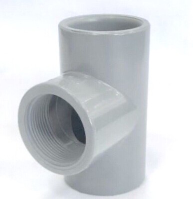 ABS T-Stück Adapter glatt x BSP Gewinde 90 T-Stück - (1/2'' auf 3'')