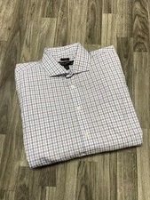 PRONTO UOMO Non-Iron Button Down Purple/Blue Check Dress Shirt Men's 17 32 / 33