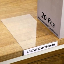 20 Pcs Moveable Shelf Label Holders Clear Shelves Tags Moveable Library Marke...