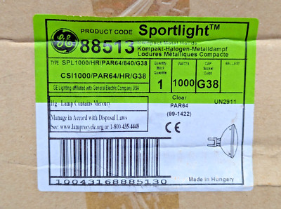 1000W G38 Sports Lighting Lamp GE88513 SPL1000/HR/PAR64/840/G38 Par64 [B1S2]