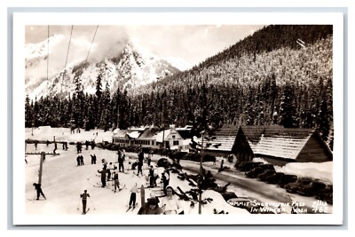 RPPC Winter Snoqualmie Pass Summit Washington WA Ellis Photo 482 Postcard R7
