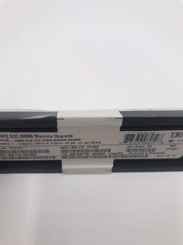 46C0563 IBM 4GB 1RX4 PC3L-10600R CL9 VLP MEMORY MODULE 1X4GB FP1MU - Image 4 of 4