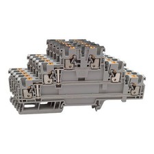 Lot of 5 Allen Bradley 1492-PT3C Terminal Block, 6-Pos, 3-Level, 5.1mm, 600V 20A