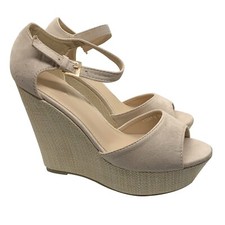 Scarpe Donna Sandali Zeppa Zeppe Espadrillas Zatteroni Scamosciati beige Tacco