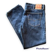 Levis 505 Jeans Mens 40 40x32 Regular Fit Straight Leg Classic Blue Denim Pants