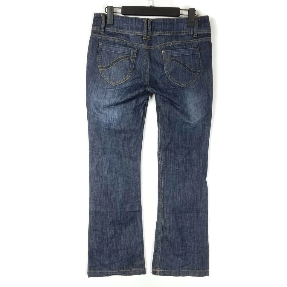 Pantalones de mezclilla Urban Behavior pierna recta juniors 5/28 azul lavado oscuro elástico bajo 31x31 Foto 4 de 4