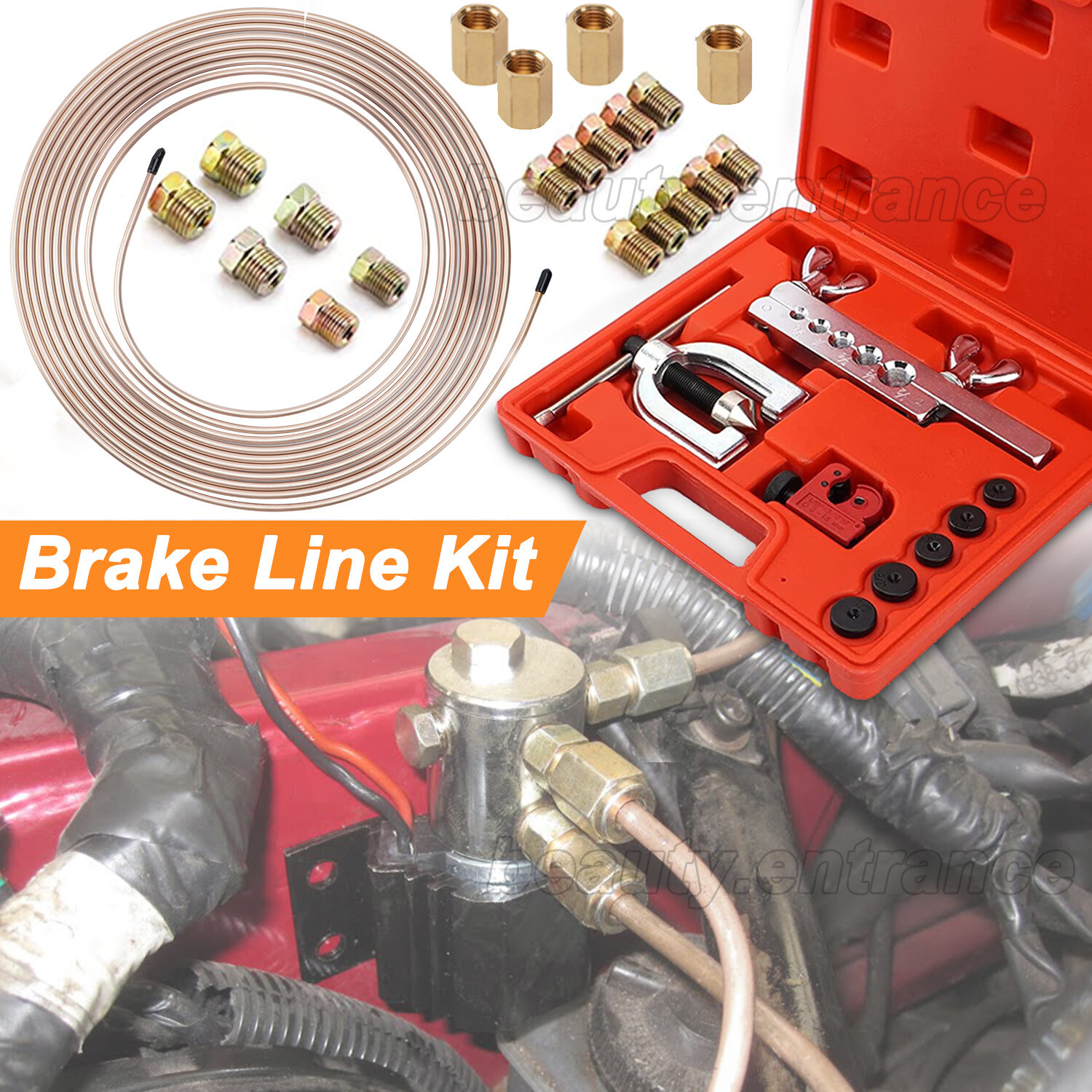 25ft 3/16 Copper Nickel Alloy Brake Line Kit & Double & Single Flaring