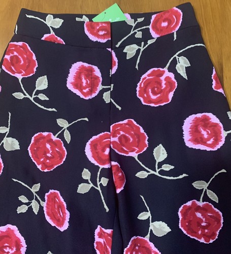 NWT $228 KATE SPADE HAZY ROSE CREPE CULOTTE PANTS. SIZE:0 - Picture 6 of 12