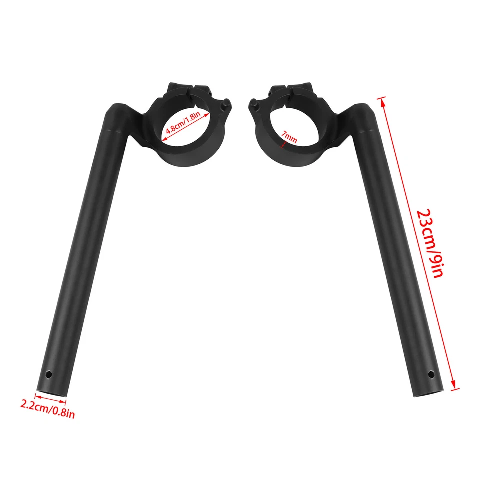 48MM Clip Ons Fork Handlebar Fit For Honda CBR650R CBR 650 R 2019-2024 Black - Image 2 of 4