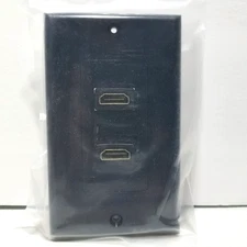 Magnadyne WP-111B Sleek Black Dual HDMI Wall Plate Connector without Cable