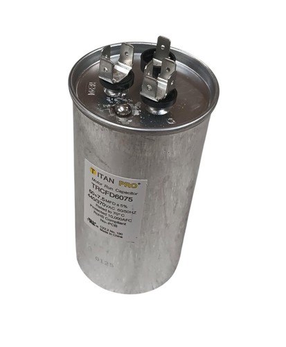 TRCFD6075 Dual Rated Motor Run Capacitor Round MFD 60/7.5 Volts 440/370