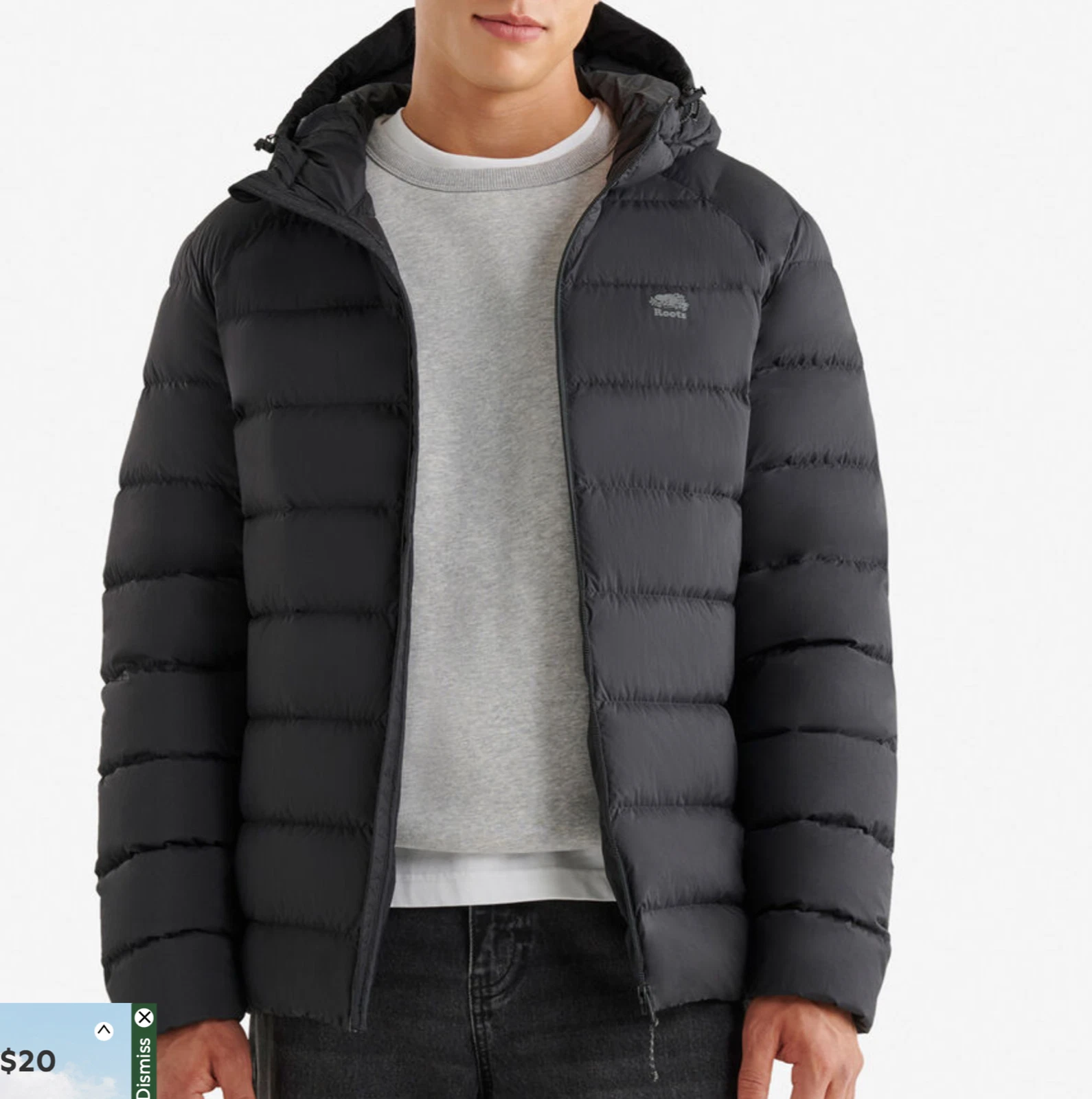 Roots Down Packable Jacket Black Small