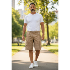 PLUGG Military Style Utility Shorts Color:Khaki Size:34