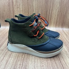Sorel Out N About III Conquest Olive Green Waterproof Boots Girls Size 5 NY5169