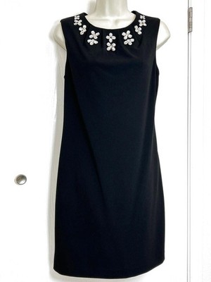 Calvin Klein Size 8 Black Dress Glamour Rhinestones Formal r Casual Event